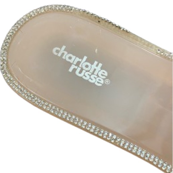 Mirrored Rhinestone Jelly Slide Flat Sandals Charlotte Russe - Picture 5 of 10